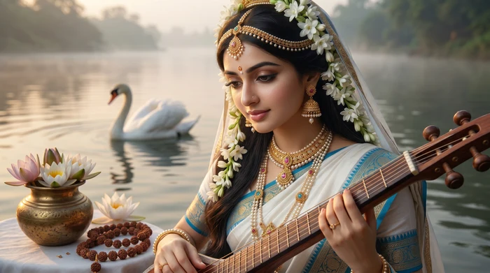 Goddess Saraswati — divine wallpaper 3
