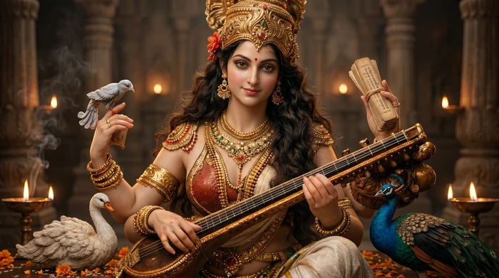 Goddess Saraswati — divine wallpaper 5