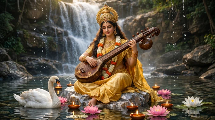 Goddess Saraswati — divine wallpaper 6