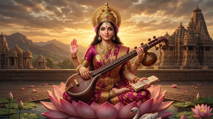 Goddess Saraswati — divine wallpaper 8